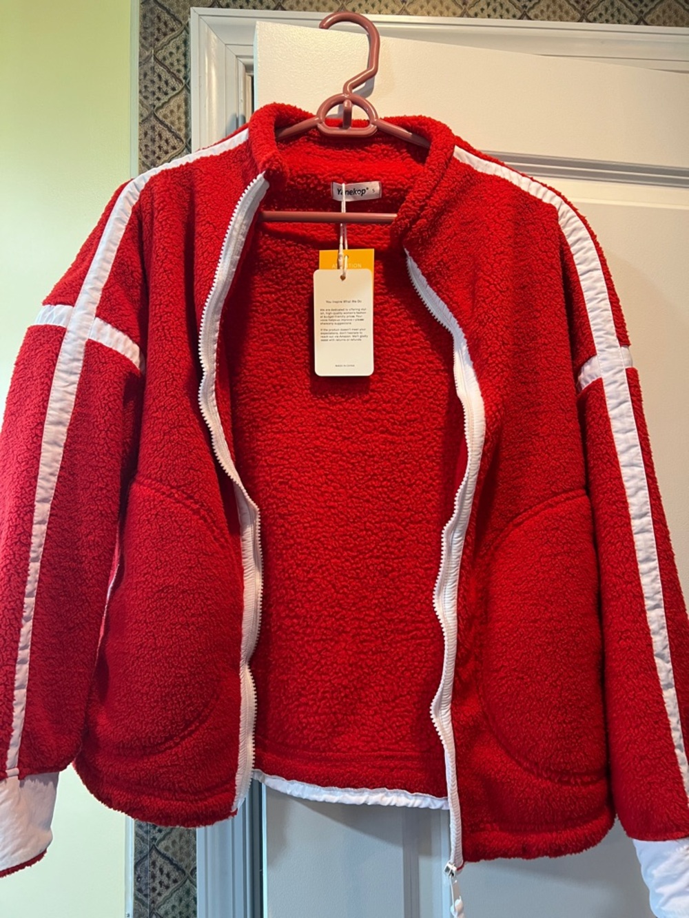 Red Teddy Jacket for Women - Picture 6 of 6